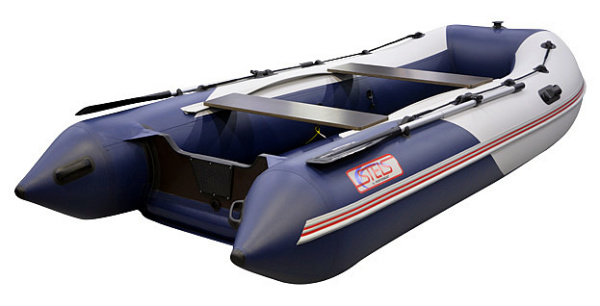 Лодка ПВХ Hunterboat Стелс 355 АЭРО синий/белый | Мототека