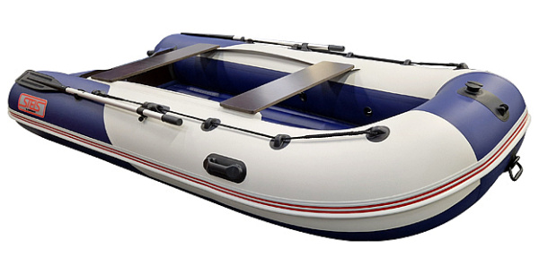 Лодка ПВХ Hunterboat Стелс 335 АЭРО синий/белый | Мототека